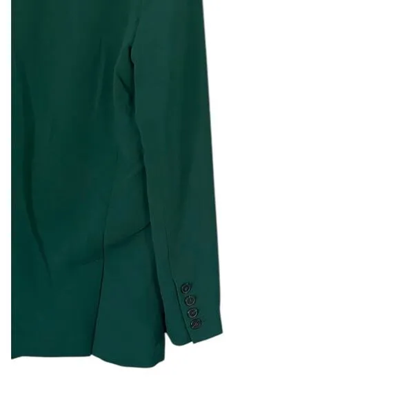 Maeve Double-Breasted Blazer Dark Green Women's 8 Ponte Knit Relaxed Fit NEW