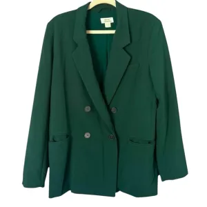 Maeve Double-Breasted Blazer Dark Green Women's 8 Ponte Knit Relaxed Fit NEW