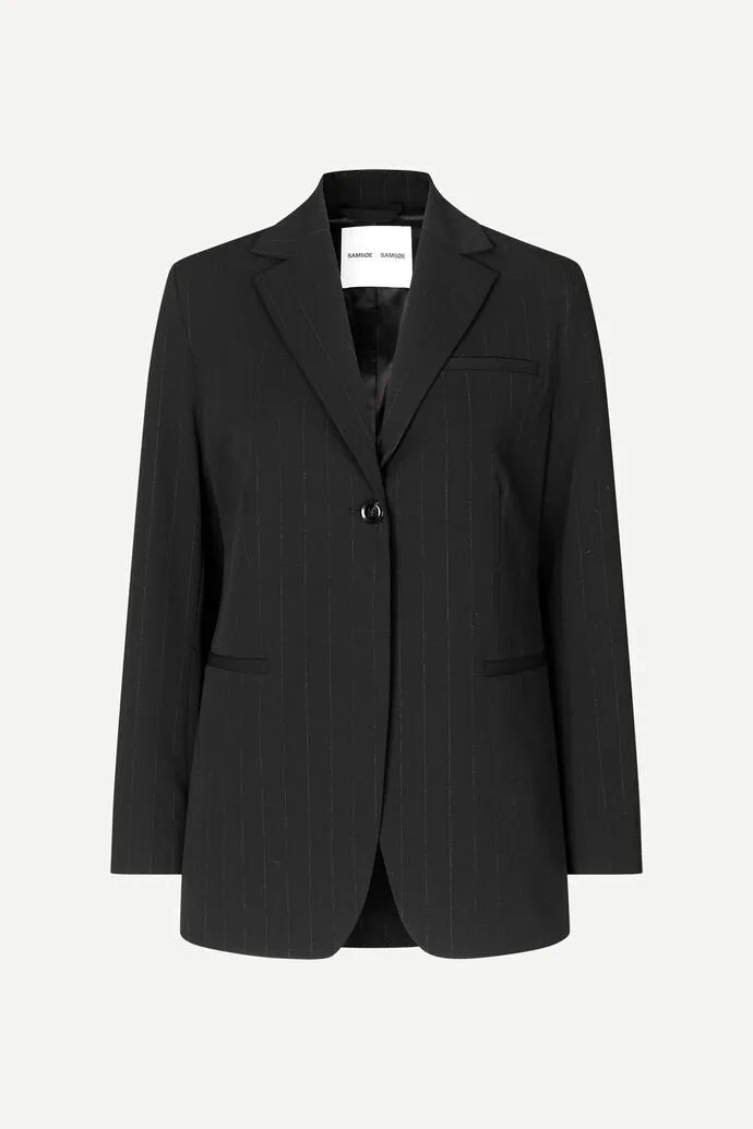 MARA Chalk Stripe Blazer | Black Stripe