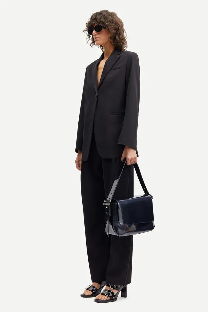 MARA Chalk Stripe Blazer | Black Stripe