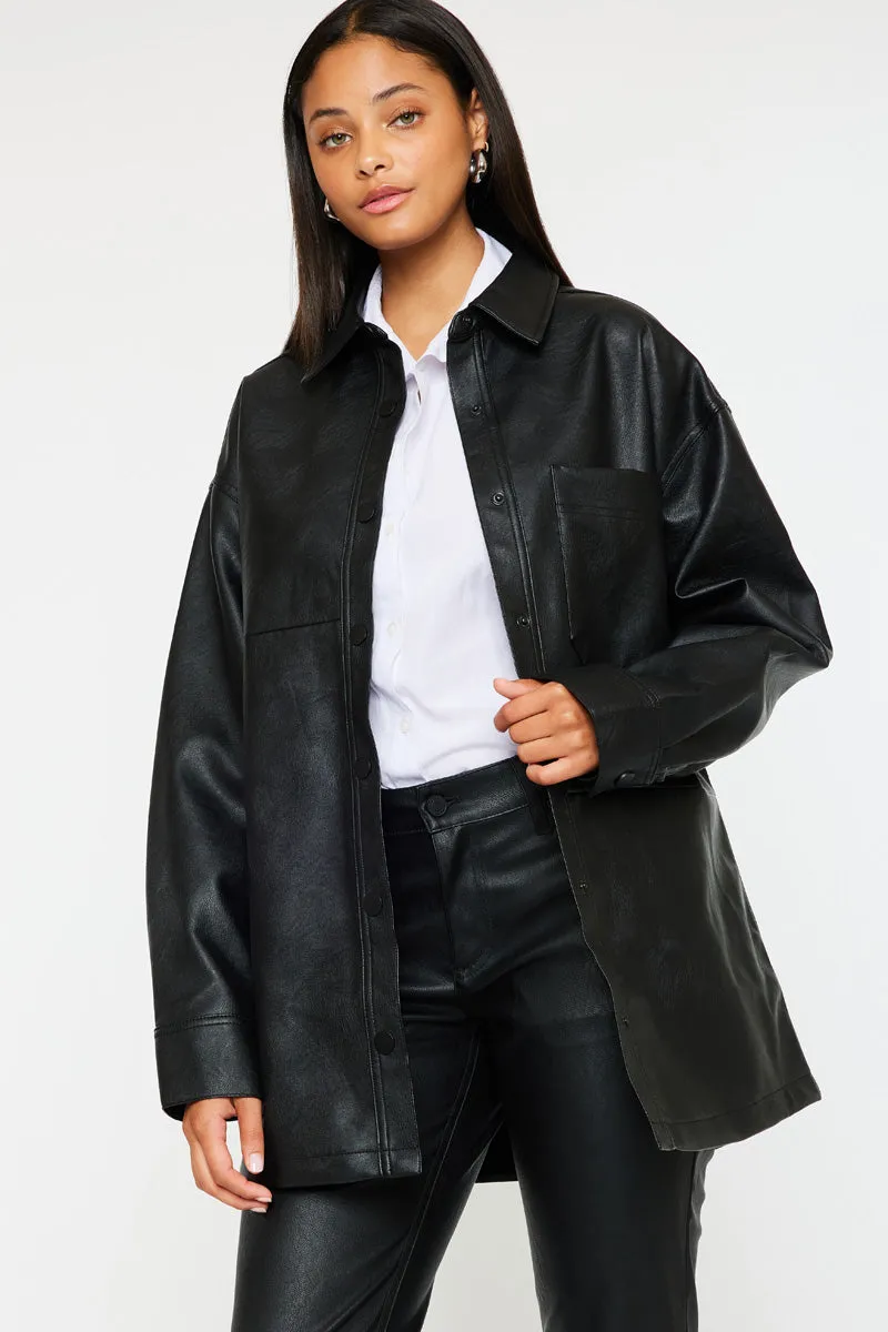 Margo Faux Leather Oversized Jacket