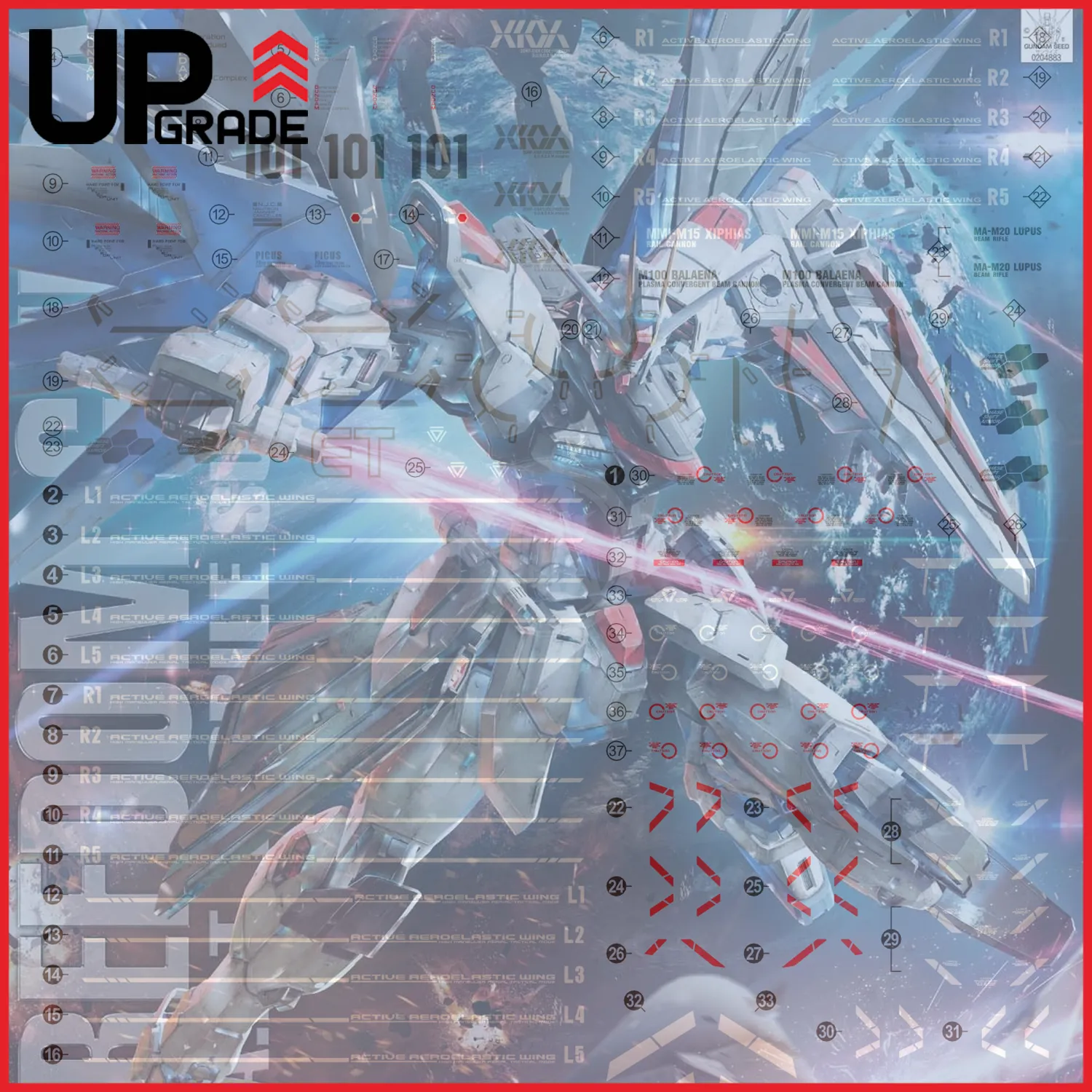 MG Freedom Gundam [Ver. 2.0] Waterslide Decals [UV]