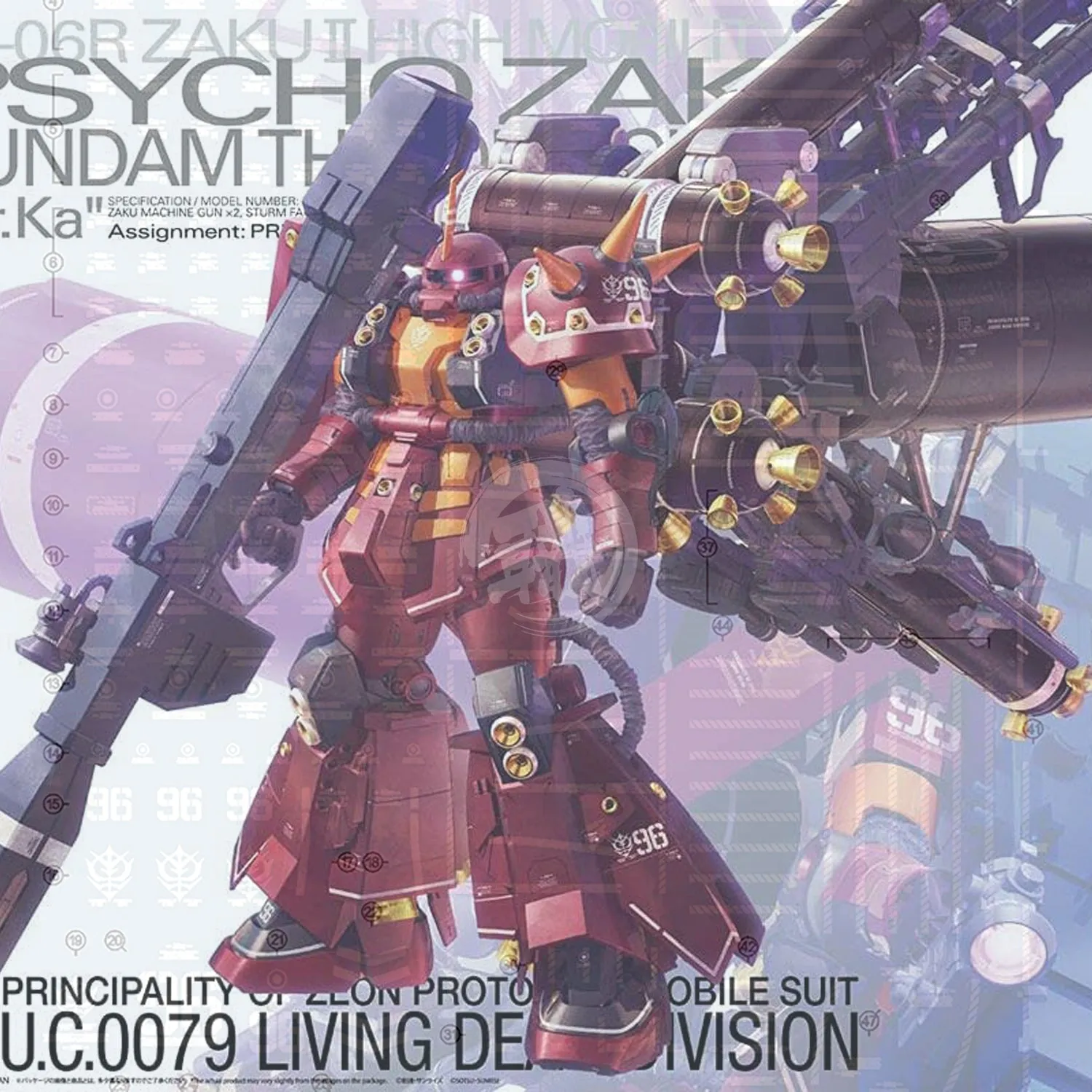 MG Zaku II High Mobility Type ["Psycho Zaku"] Ver.Ka [Gundam Thunderbolt Ver.] Waterslide Decals [Legacy]