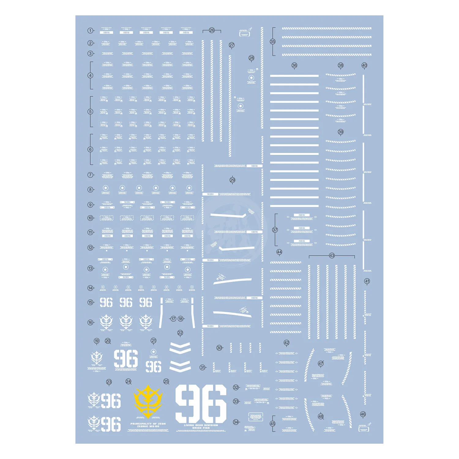 MG Zaku II High Mobility Type ["Psycho Zaku"] Ver.Ka [Gundam Thunderbolt Ver.] Waterslide Decals