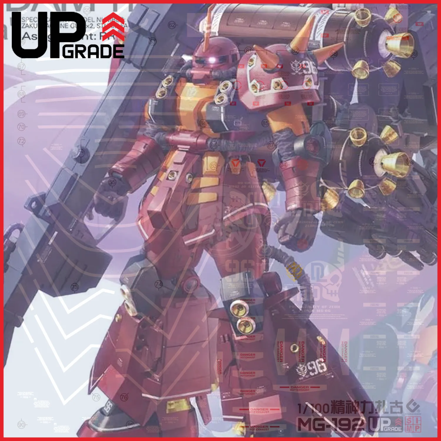 MG Zaku II High Mobility Type ["Psycho Zaku"] Ver.Ka [Gundam Thunderbolt Ver.] Waterslide Decals