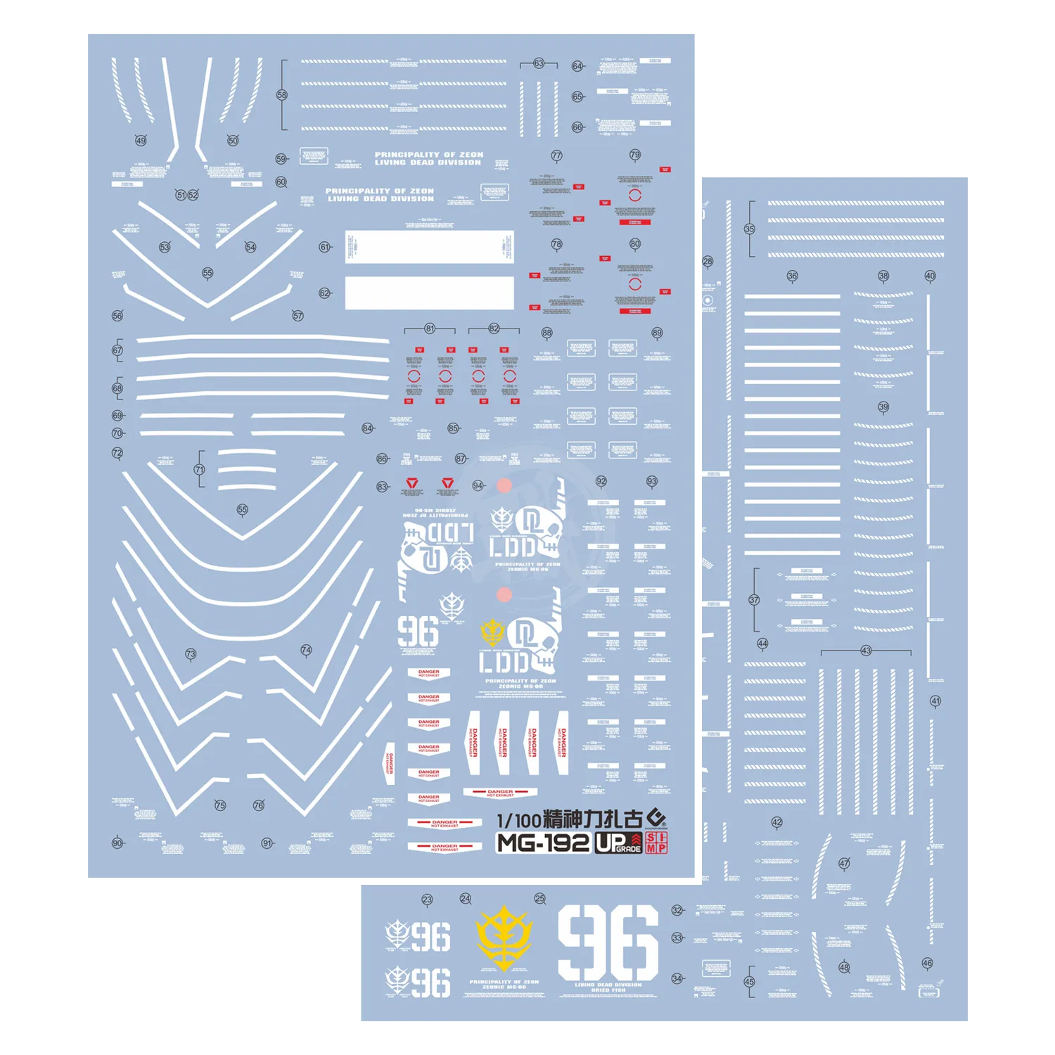 MG Zaku II High Mobility Type ["Psycho Zaku"] Ver.Ka [Gundam Thunderbolt Ver.] Waterslide Decals