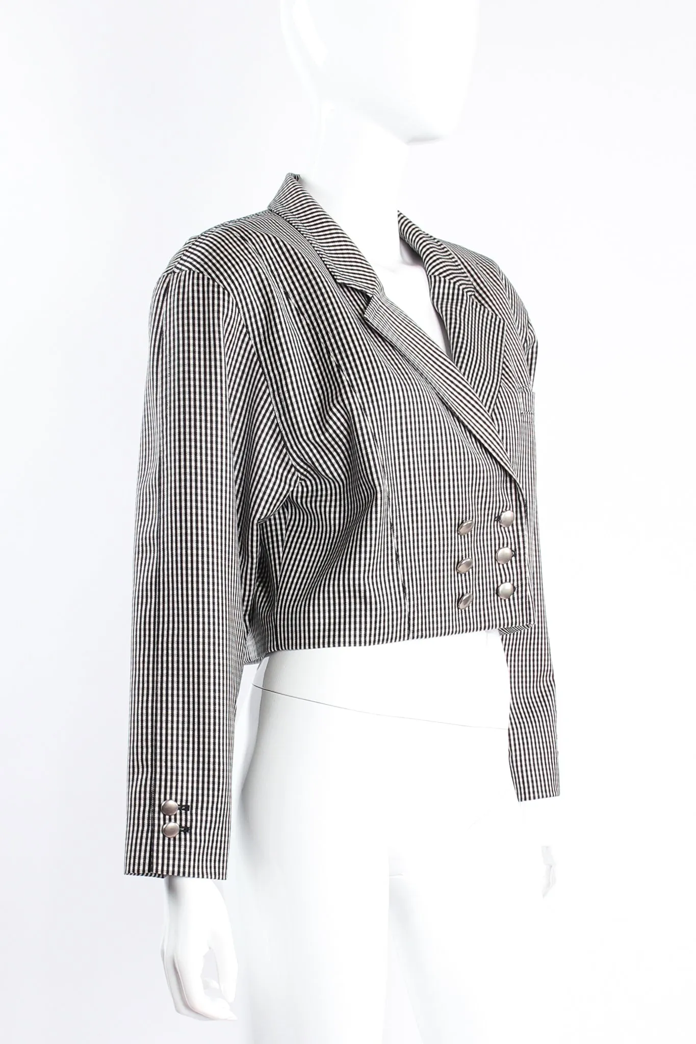 Micro Gingham Cropped Jacket