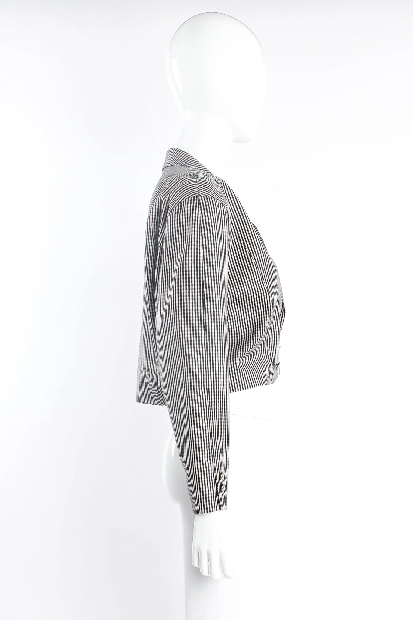 Micro Gingham Cropped Jacket