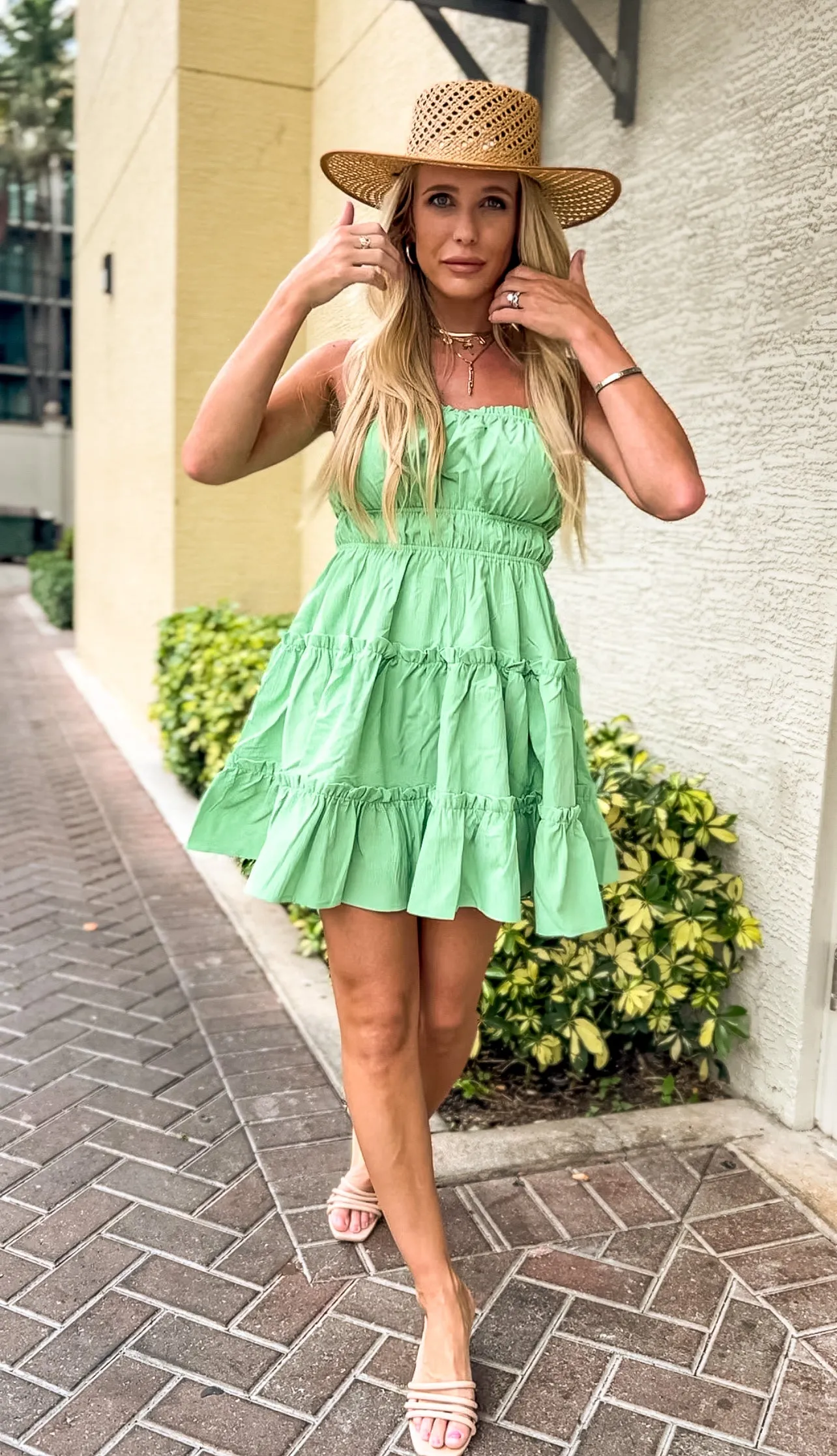 Millie Green mini dress