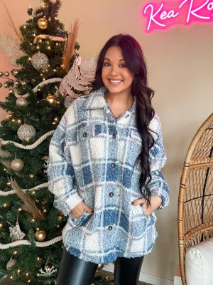 MY TYPE SHERPA JACKET-FROSTY BLUE