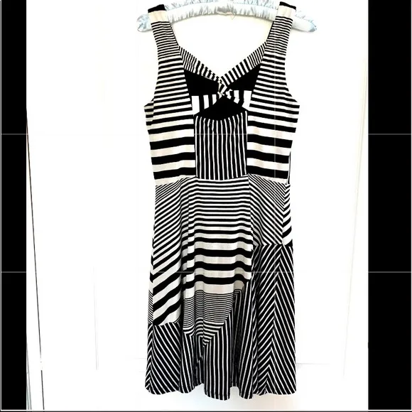 Mystree Fit and Flare Geometric  Dress