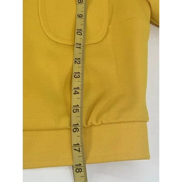 nardis of dallas Cropped Jacket cardigan Small Yellow Long Sleeve Vintage 90s