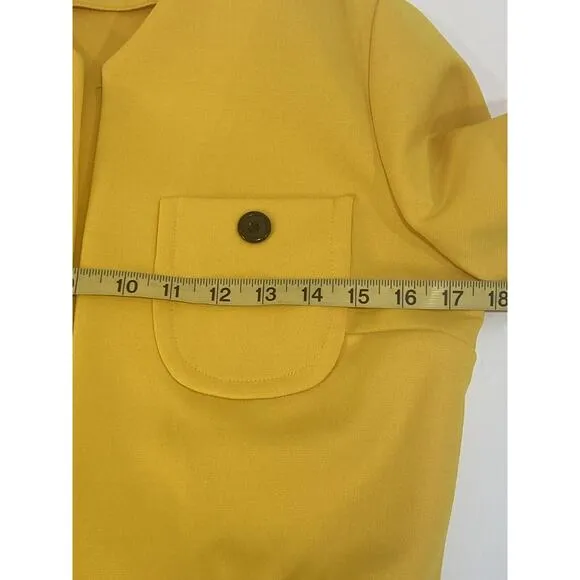nardis of dallas Cropped Jacket cardigan Small Yellow Long Sleeve Vintage 90s