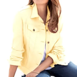 NEW Green Yellow Denim Jean Jacket 22W