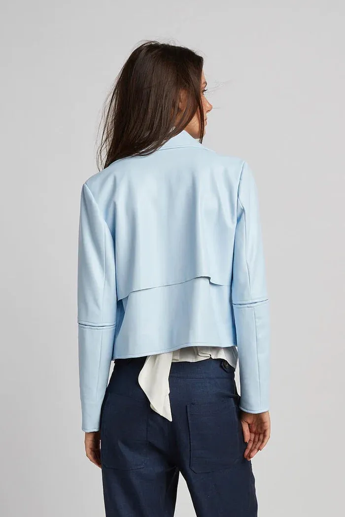 Ninon short vegan leather open front jacket