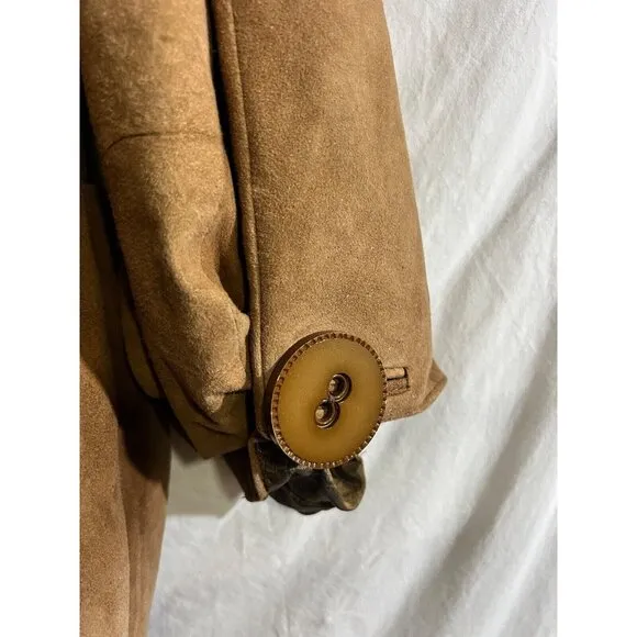 Nomad Woman's Jacket/Skirt Suit Set Vtg Leather Suede Brown Suit Size S