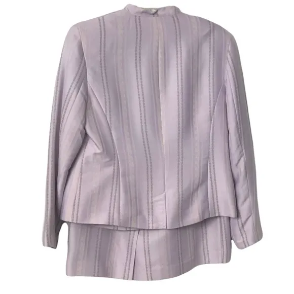Norton McNaughton 3 piece women’s lilac light purple striped skirt suit Size 12P
