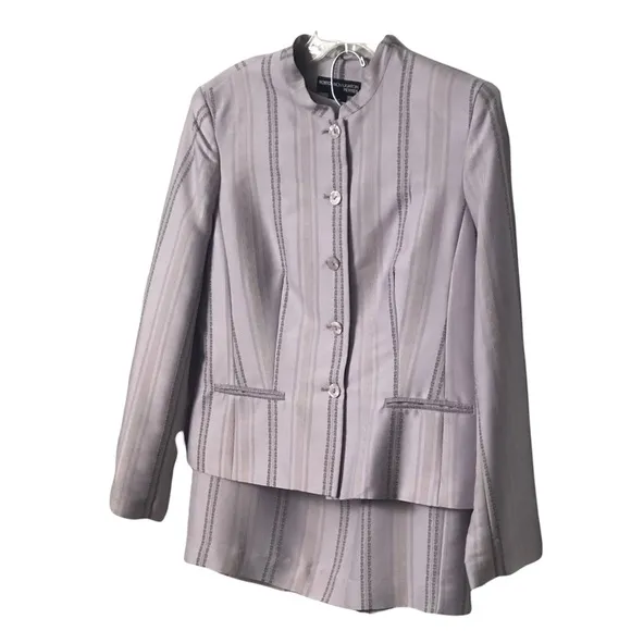 Norton McNaughton 3 piece women’s lilac light purple striped skirt suit Size 12P
