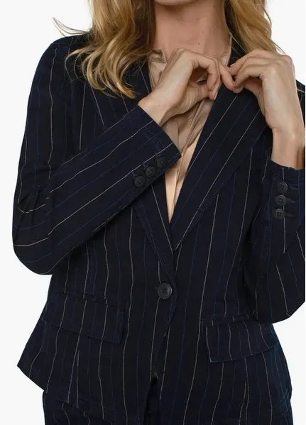 Notch Collar Single Button Blazer