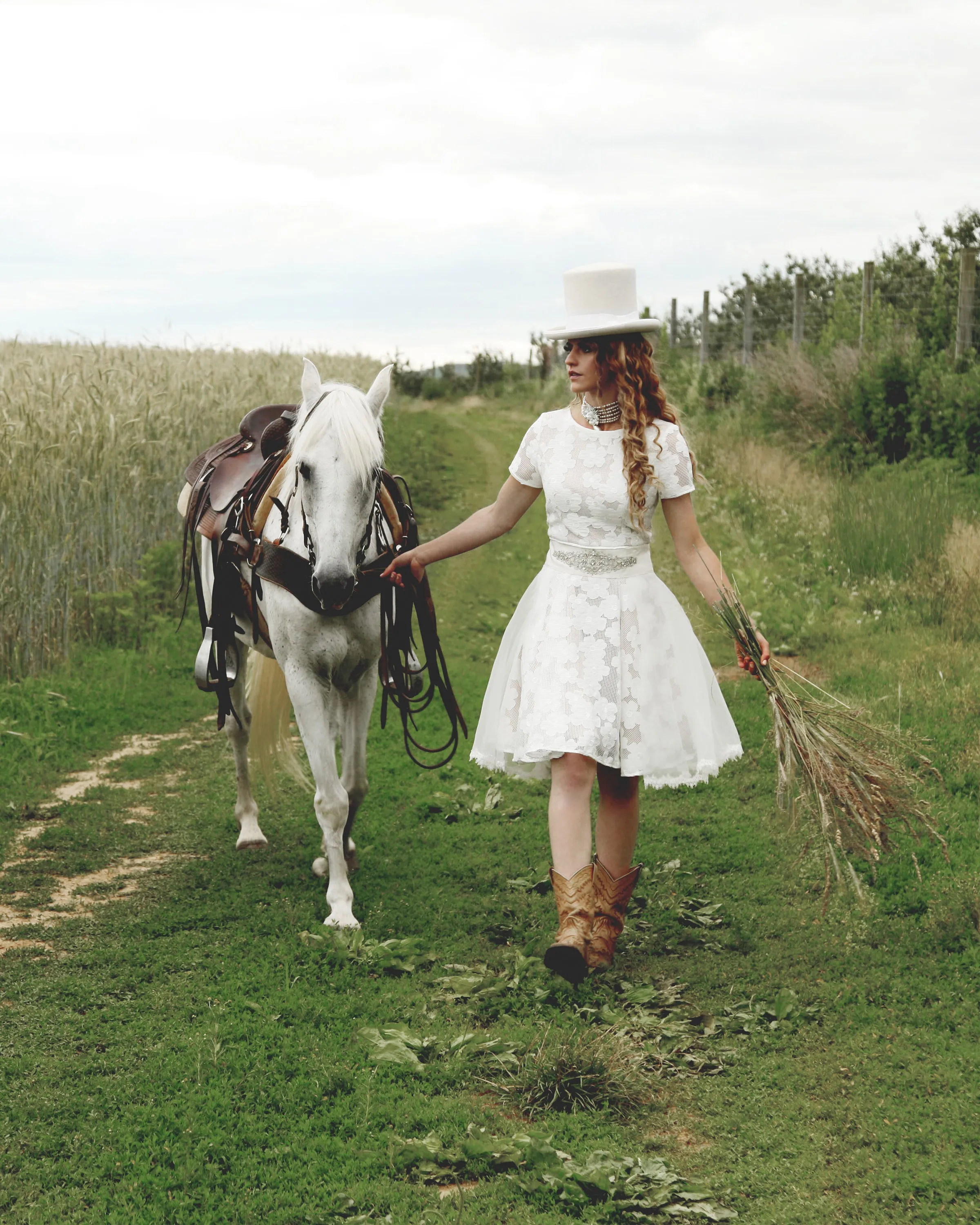 Novelty Appliqué Dress in White