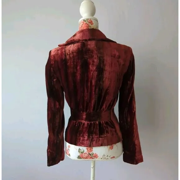 NWOT Cache Size 2 Velour Burnt Velvet Look Brown Black Whimsy Goth Witch Y2K