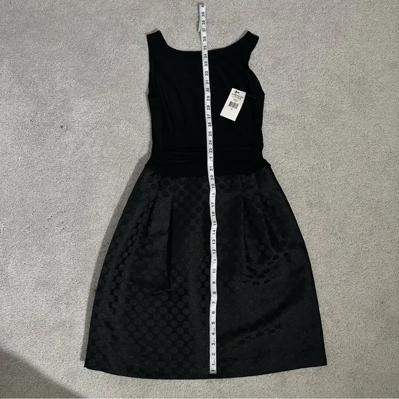 NWT AMERICAN LIVING Boatneck V-Back Polka Dot Jacquard Fit&amp;Flare Dress Size 2