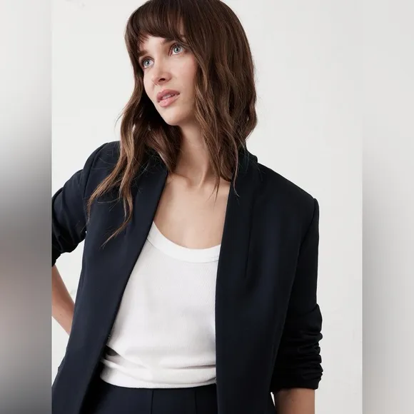 NWT! Banana Republic Black Ponte Collarless Blazer - Multiple Sizes 💙