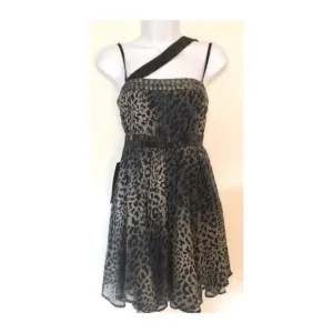 NWT Bebe Animal Print Silk Fit &amp; Flare Dress