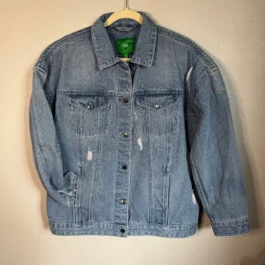 NWT Dip Oversized Distressed Light-wash Denim Jacket