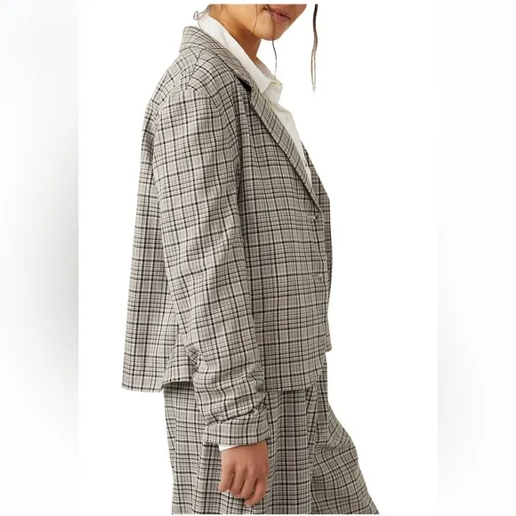 NWT Free People Cali Plaid Blazer