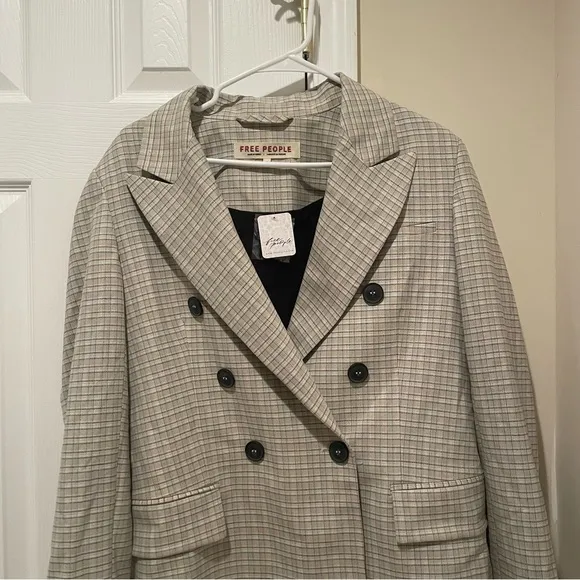 NWT Free People Cali Plaid Blazer