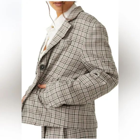 NWT Free People Cali Plaid Blazer