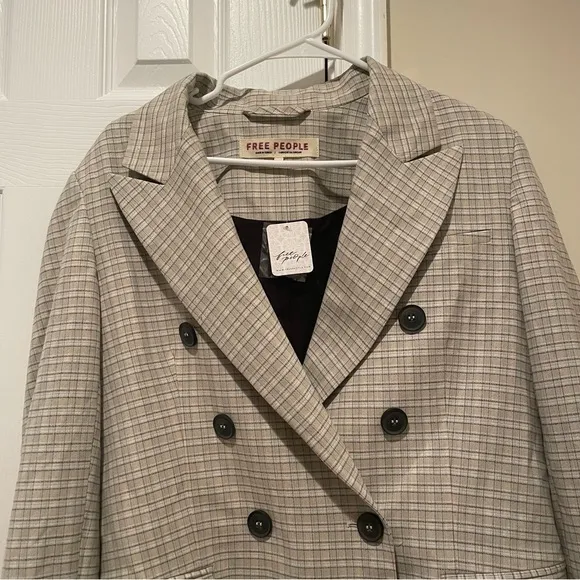 NWT Free People Cali Plaid Blazer