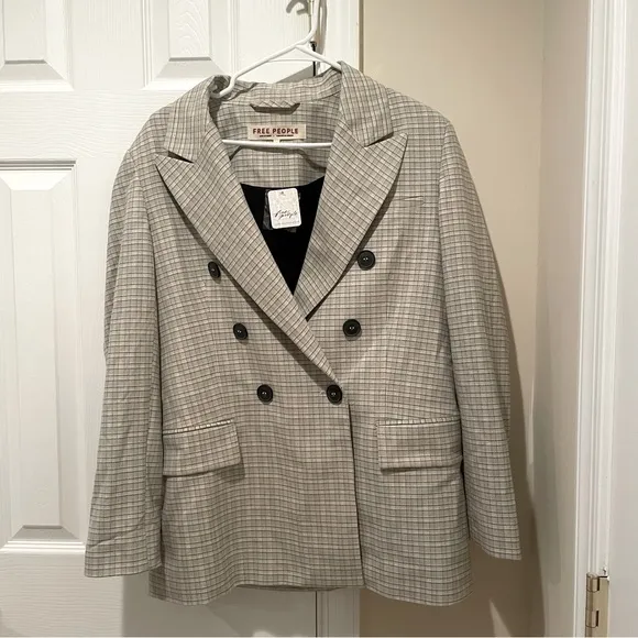 NWT Free People Cali Plaid Blazer