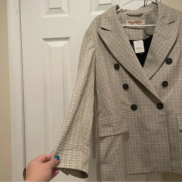 NWT Free People Cali Plaid Blazer