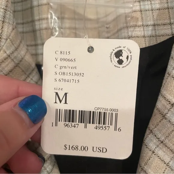 NWT Free People Cali Plaid Blazer