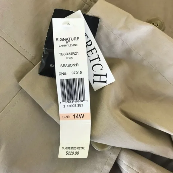 NWT Signature by Larry Levine Chinese Collar Belted Jacket Blazer
