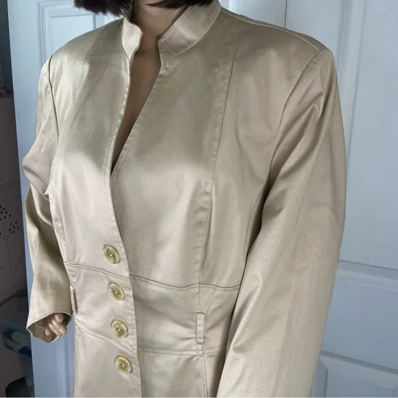 NWT Signature by Larry Levine Chinese Collar Belted Jacket Blazer