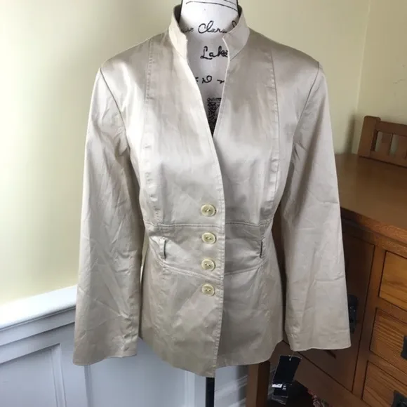 NWT Signature by Larry Levine Chinese Collar Belted Jacket Blazer