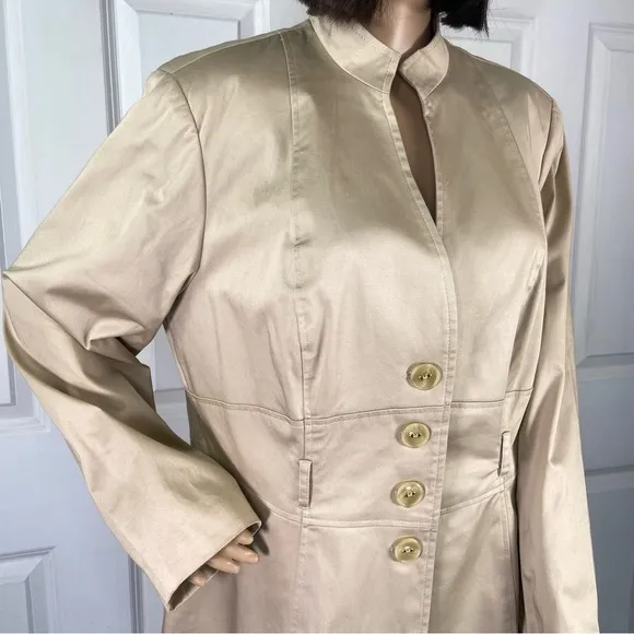 NWT Signature by Larry Levine Chinese Collar Belted Jacket Blazer