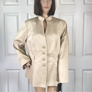 NWT Signature by Larry Levine Chinese Collar Belted Jacket Blazer