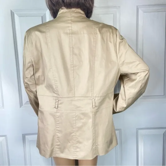 NWT Signature by Larry Levine Chinese Collar Belted Jacket Blazer