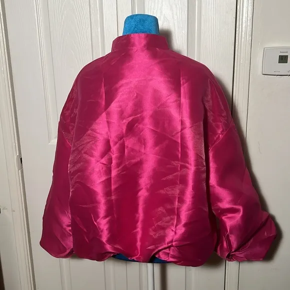 NWT SOLADO Hot Pink Jacket Balloon Sleeve Small