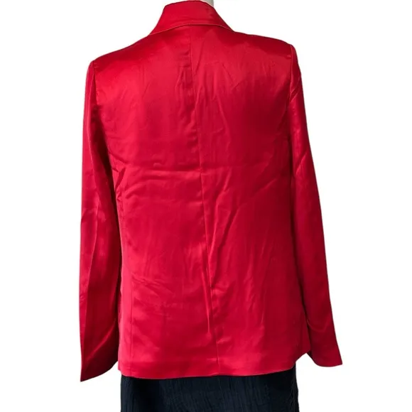 NWT Steve Madden Satin Shawl Collar Blazer Small, DARK RED