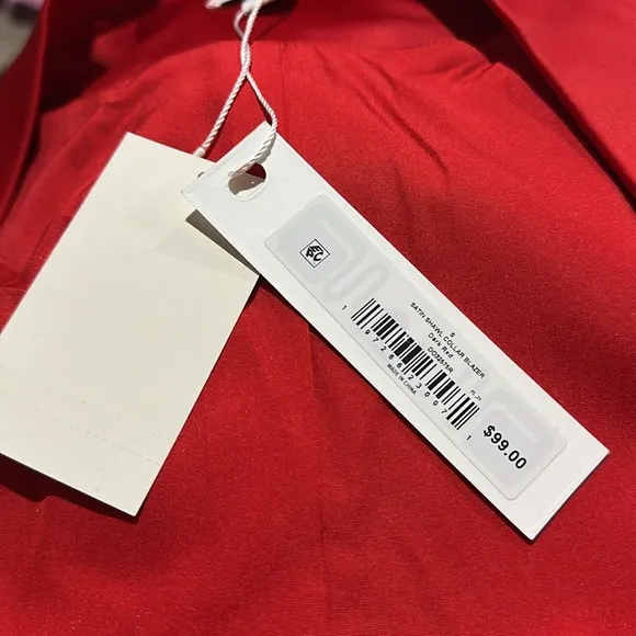 NWT Steve Madden Satin Shawl Collar Blazer Small, DARK RED