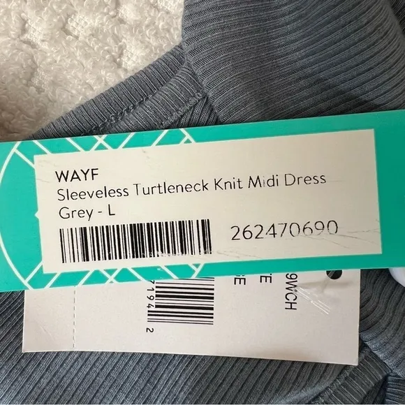 NWT. WAYF Sleeveless Turtleneck Knit Midi Dress