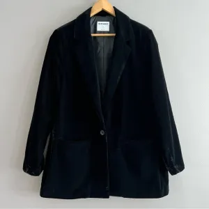 Old Navy Women’s Black XL Velvet Blazer Jacket One Button Pocket Party Career