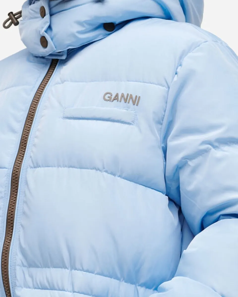 Oversized Puffer Midi Jacket - Placid Blue