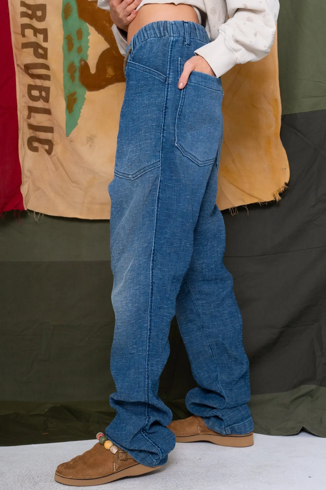 P38 Denim Linen Green Cast Sunfaded
