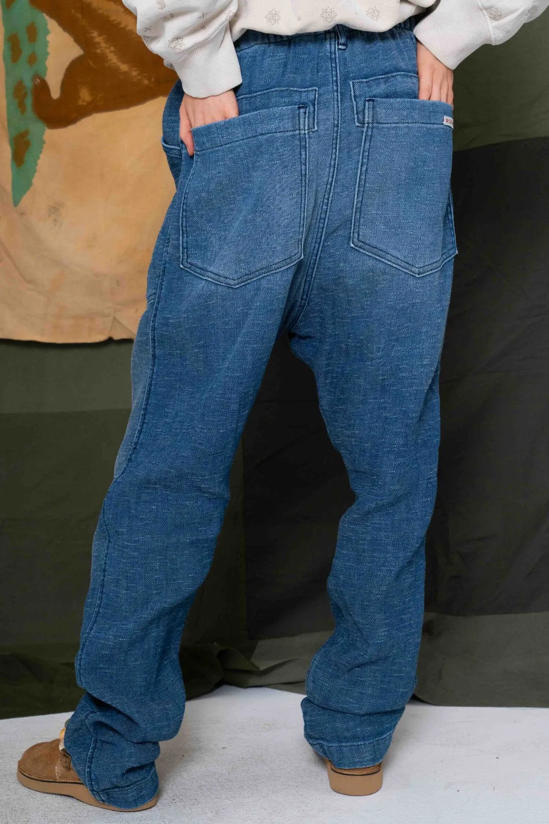 P38 Denim Linen Green Cast Sunfaded